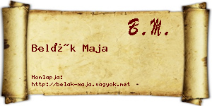 Belák Maja névjegykártya